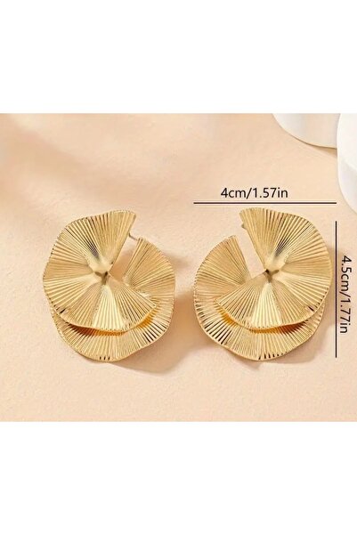 DM -Care Double Wavy Ruffled Design Earrings, Vintage Style