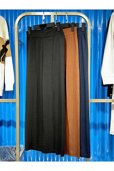 ZBK Women's Palazzo Ribbed Stitching High Waist Pants