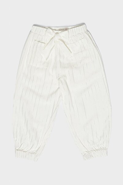 Layette BG Store بنطال رياضي أبيض للفتيات الصغيرات