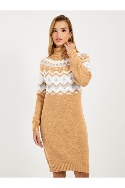 Styli Patterned Sweater Knee Length Dress