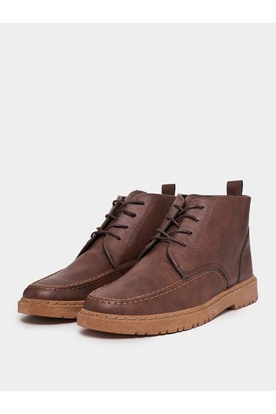 Styli Hi-Top Flat Heel Lace Up Ankle Boots
