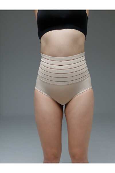 MİSTİRİK High Waist and Abdominal Lifting Buturo Model Panty Corset - Skin Color