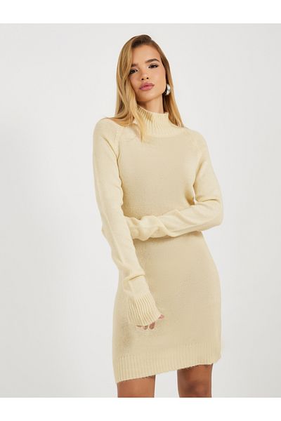 Styli Knitted Sweater Mini Dress with Long Sleeves