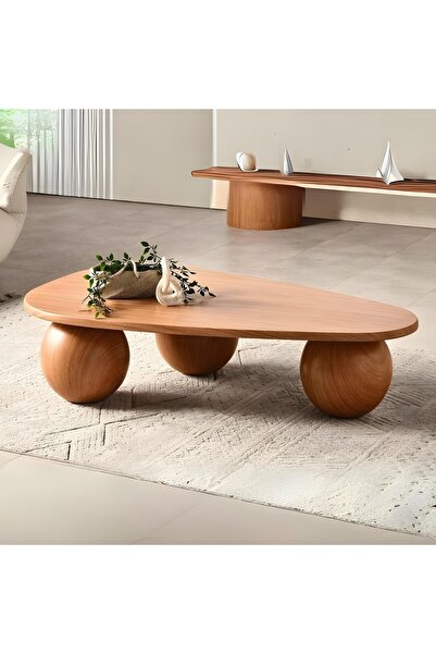 Velura Home & Living Zer Modern Orta Sehpa & Küre Sehpa & Top Sehpa & Cam Seh...