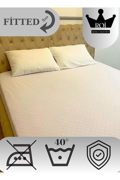 Roi Tekstil Protector de saltea cu model matlasat simplu/dublu - matlasat si elastic, complet montat