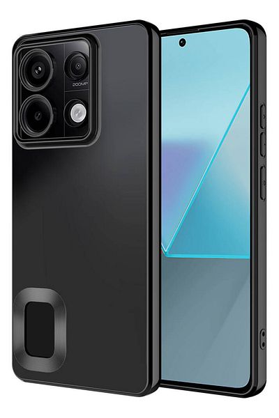 Fibaks حافظة لهاتف Xiaomi Redmi Note 13 Pro 5g مع حماية لعدسة الكاميرا وشعار ملون شفاف يظهر غطاء لامع