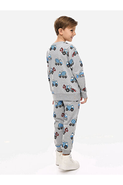 Victor and Jane By Styli All-Over Print Round Neck Sweatshirt & Joggers Set