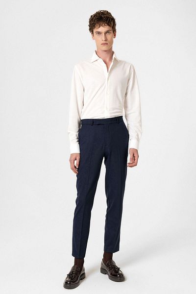 Antioch Navy Blue Classic High Waist Men's Trousers