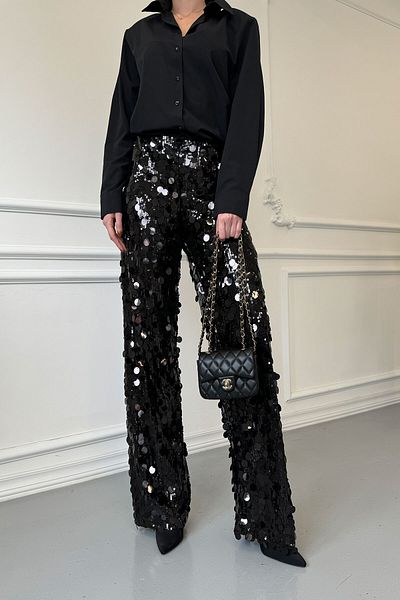 MAGARDE Sequined Special Series Trousers - Black