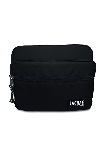 Jacbag Siyah Üç Bölmeli Tablet ve Telefon Çantası/Kılıfı - Kadın/Erkek