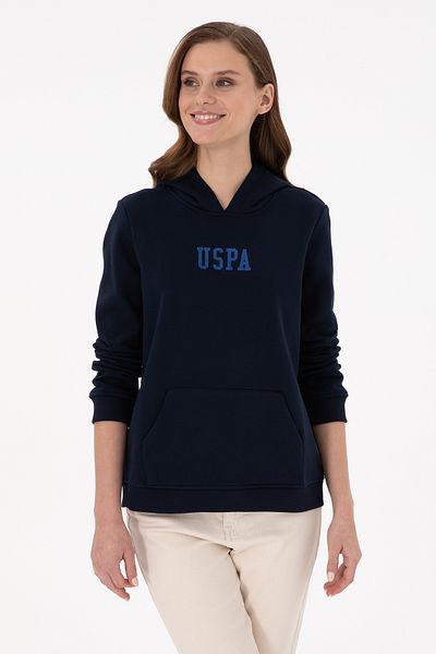 U.S. Polo Assn. Hanorac de bază cu glugă albastru bleumarin pentru femei 50289536 -VR033