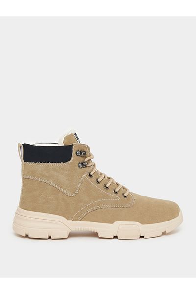 Styli Textured Stitch Detail Lace Up Ankle Boots