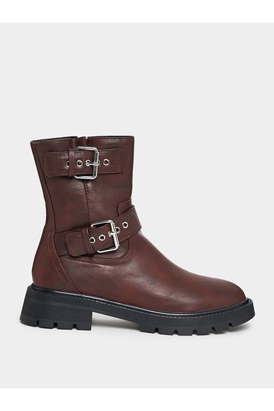 Raid By Styli Side Buckle Accent Biker Ankle Boots