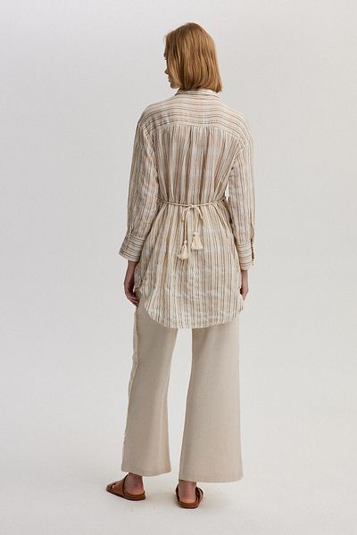Touché Privé WAIST SMOOTH LINEN TEXTURED SHIRT