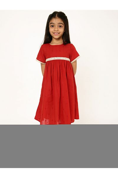 Styli Lace Insert A-Line Dress