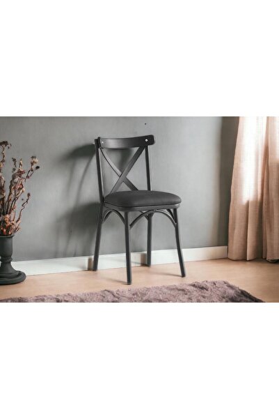 Levent Mobilya Aksesuar BAHAR ÇAPRAZ SANDALYE, SİYAH
