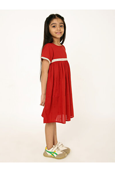 Styli Lace Insert A-Line Dress