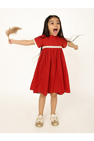 Styli Lace Insert A-Line Dress