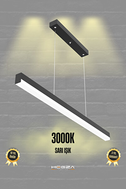 Hegza Lighting Magro 120cm ( Siyah Kasa, Sarı Işık ) Ledli Sarkıt Modern Led ...