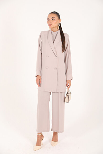 Melike Tatar Meli̇ke Tatar Jacketed Jumpsuit 9357 Stone