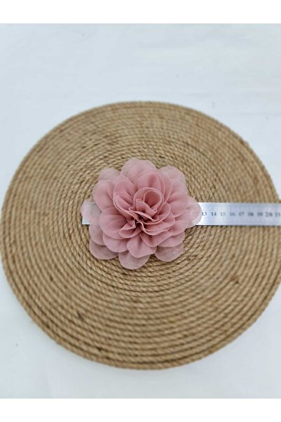 Esteks Dantel ve Tekstil Aksesuarları Iğneli Yaka Çiçeği Broş TÜL Kumaş Çiçek Gül Broş 13 CM