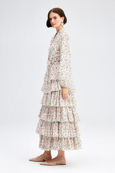 Touché Privé ROMANTIC FLOWER PATTERNED FLAT DETAIL DRESS