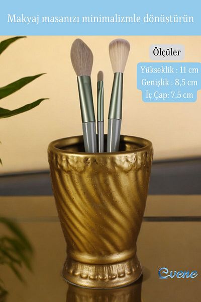 Evene Organizator de machiaj colorat antic auriu - Organizator pentru pensule Model 14