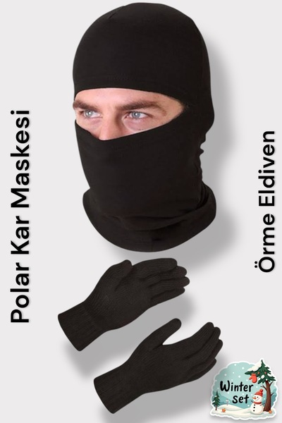 Katmirra مجموعة قناع الثلج القطبي وقفازات محبوكة