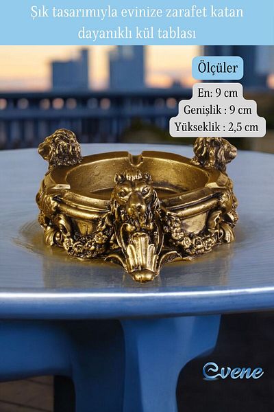 Evene Ashtray Gold Antique Ash Tray Decorative Ashtray Model 7