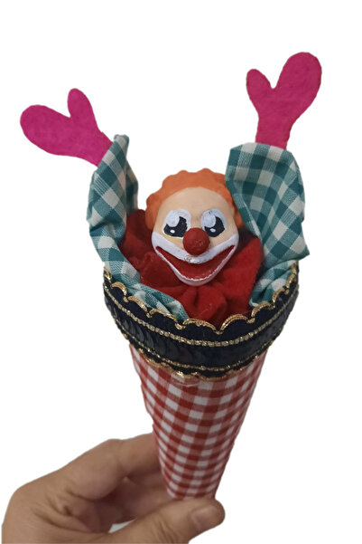 Uçaneller Kuklaevi Cute Clown Cone Puppet