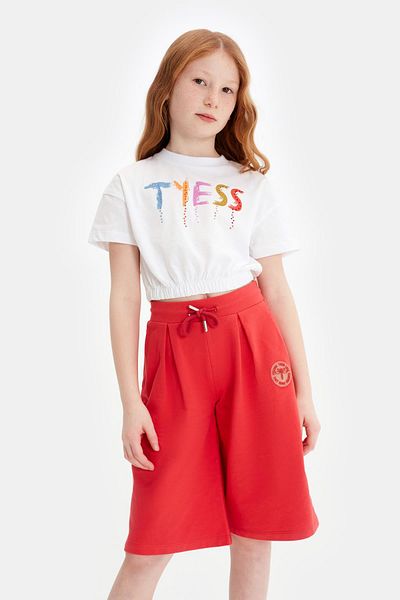 Tyess Bg Store Pantaloni de trening roșii pentru fete 23ss0tj4215