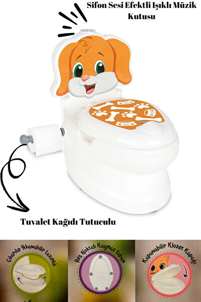 welcomein Sesli Işıklı Sifon Sesi Bebekler ve Çocuklar İçin Eğitici Tuvalet E...