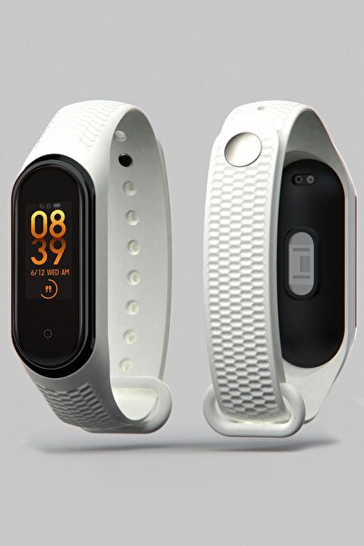 PUFWİN Kabartma Desenli Xiaomi Mi Band 3 Ve 4 Uyumlu Kordon