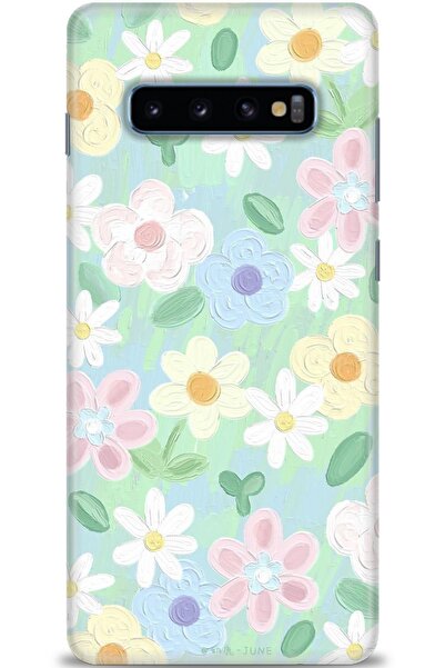 MRCİLETİSİM Samsung Galaxy S10 Plus Kılıf HD Baskılı Kılıf - Çiçekk