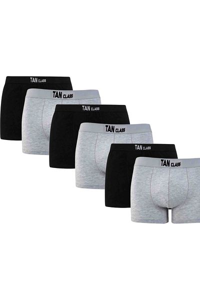 MODAMESTO Ανδρικό Μαύρο-Γκρι 6 Πακέτο Βαμβακερό Lycra Flexible Fabric Boxers