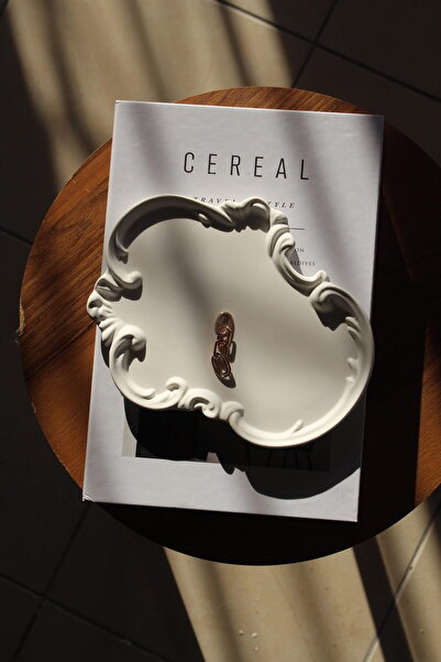 Ueex Home Vıvasto Dekoratif  Sunumluk Seti, Dekoratif Takı Tabağı,Saksılık,Tütsülük,Mumluk (100%) Taş Tozu -V-