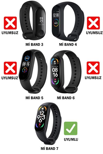 APEXEL Xiaomi Mi Band 7 Compatible Silicone Band Set of 7
