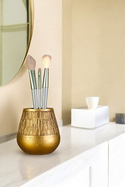 Evene Gold Colored Makeup Organizer - Brush Holder Organizer Model 3