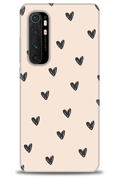 MRCİLETİSİM Xiaomi Mi Note 10 Lite Kılıf HD Baskılı Kılıf - Minik Kalpler + T...