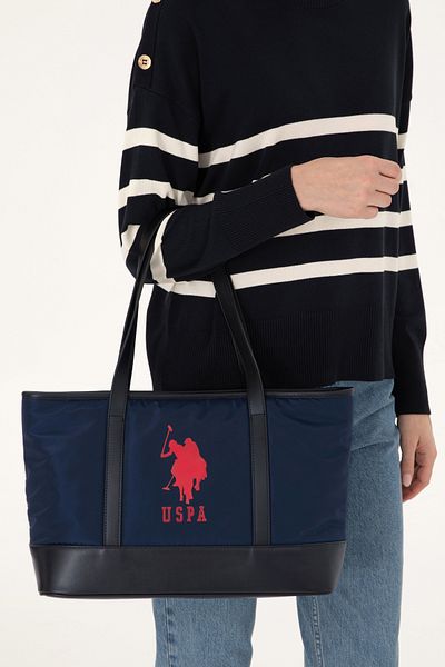 U.S. Polo Assn. حقيبة يد نسائية مبطنة باللون الأزرق الداكن 50300299 -vr033