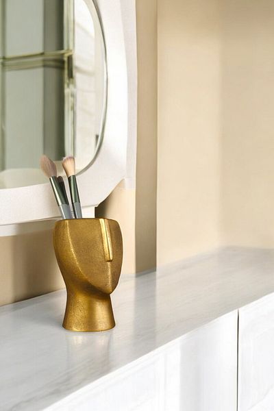 Evene Gold Antique Colored Makeup Organizer - Organizer and Brush Holder Model 23