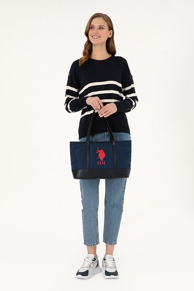 U.S. Polo Assn. حقيبة يد نسائية مبطنة باللون الأزرق الداكن 50300299 -vr033