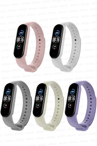 PUFWİN مجموعة السوار المتوافقة مع Xiaomi Mi Band 5 و6 مكونة من 5 قطع