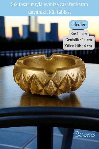 Evene Ashtray Gold Antique Ash Tray Decorative Ashtray Model 3
