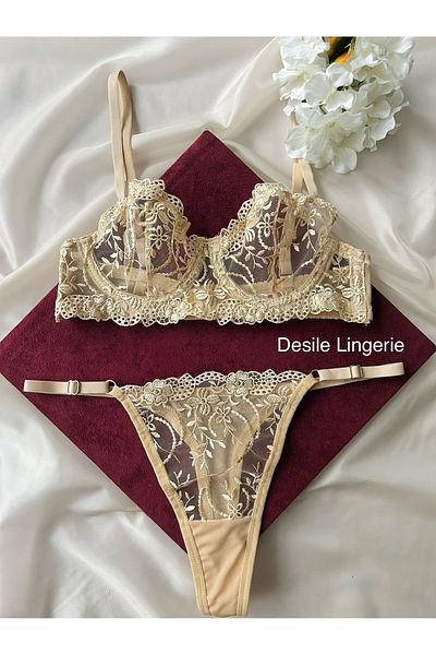 CES'Y LİNGERİE Σετ σουτιέν Lace and Underwire Brode - Χρώμα δέρματος