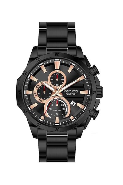 Ferrucci Men Wrist Watch Fc 12459Fm Function Black Color + Bracelet Gift