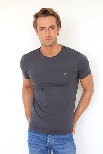 DOSXX Men's Slim Fit 0 Collar Bamboo T-Shirt