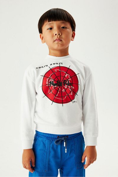 Nebbati Bg Store Boy White φούτερ 23fw0nb3426