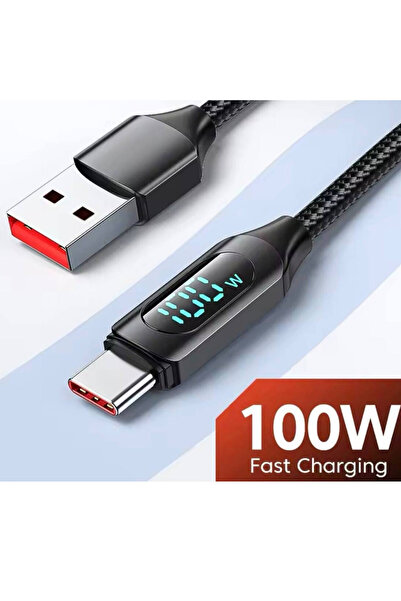 UMD 100 W Usb-type-c Di?ji?tal Ekran Hizli Data/şarj Kablosu 2 Metre