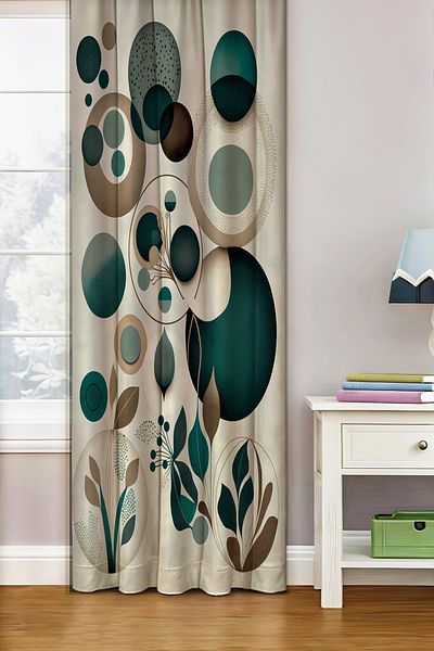 Vendini Quality Fabric, Vibrant Color Patterned Background Curtain (Size Produced, Be Atthant to Size)